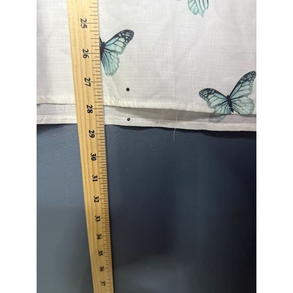 Butterfly Half Button Up XL Sheer Top Boho Preppy Swimsuit Coverup Lightweight - Picture 7 of 9